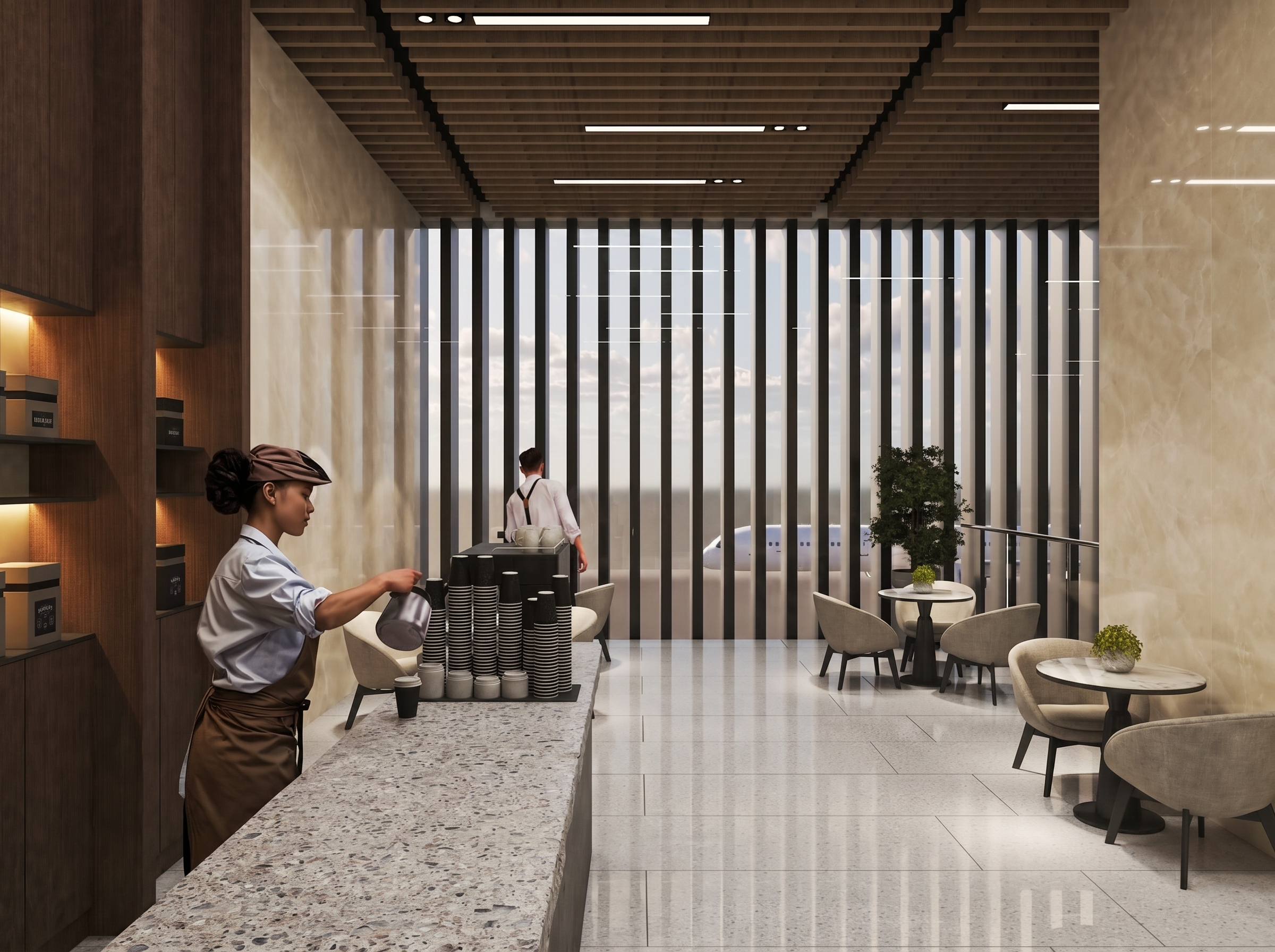 CIP Airport café and barista counter — Ahvaz